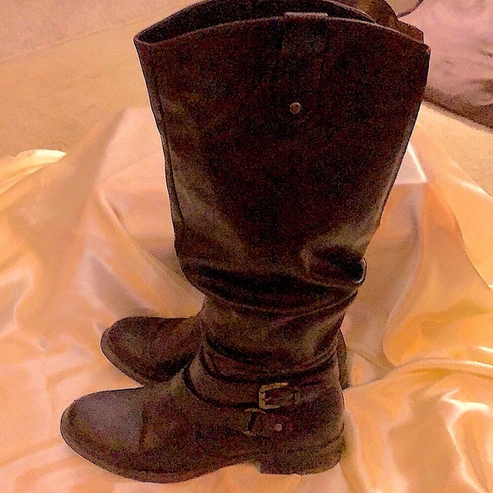 Brown knee high boots